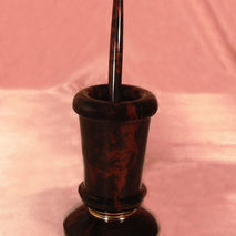 Pen holder urn made of natural obsidian | stone pen holder | pen