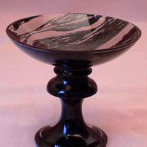 Olive or candy vase made of natural obsidian | stone vase, decor