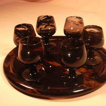 Vodka shot glass made of natural obsidian | tequila and vodka