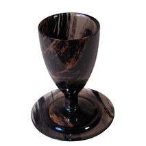 Obsidian glass for tequila, vodka | handmade stone glass
