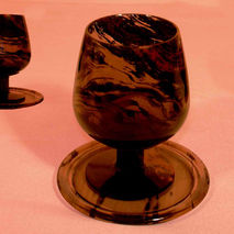 Glass for wine made of natural obsidian | handmade stone glass