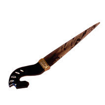 Horse head handle letter opener made of obsidian and brass