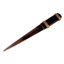 Letter opener made of obsidian and brass with sharp end | desk