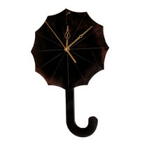 Umbrella clock made of natural obsidian | unique home and office