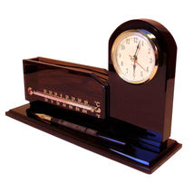 Small desk organizer with clock and thermometer, made to order,