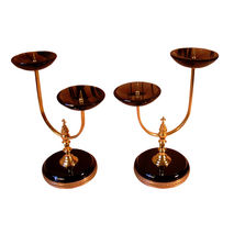 Obsidian and brass candle holder | luxurious candle holder for w