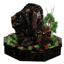 Natural obsidian indoor fountain | hand made of natural mineral