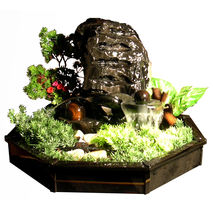 Table top water fountain handmade of obsidian / home decor