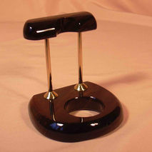 Single and double Tobacco smoking pipe stand made of obsidian