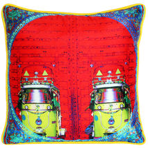 Vibrant Red Poly Dupion Cushion Cover