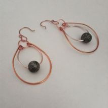 Double Copper n Rosegold Hoop Earrings