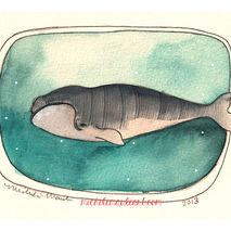Whale Art Print, Sea Life Art Print, 8x10 Print - Right Whale