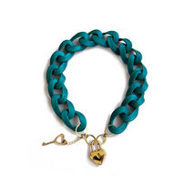 Blue Chain Padlock Necklace