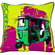 Green Taxi Cushion Cover