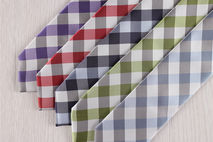 red purple green navy sky blue narrow plaid neckties+n1
