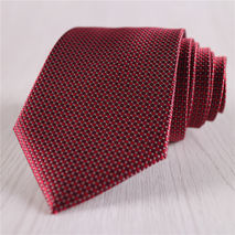 red narrow slim plaid polyester neckties+n3