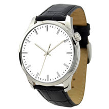 Men's Minimalist Watch White in silver strip