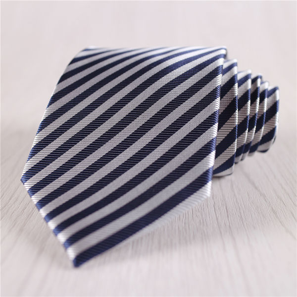 blue stripes narrow neckties+n4 - BVConcertO - PinkLion