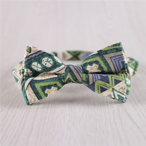 dark green geometric vintage novelty cotton bow ties for men+b9
