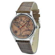 Middle Earth Map Watch in Silver