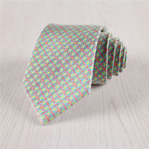 multicolor ties.geometric printed tie.vintage silk necktie+nt143