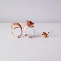 Orange Squirrel ring set