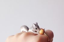 Gray Squirrel ring set
