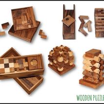 Special Set with 7 Wooden Puzzles