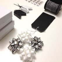 Chevron Tag & Twine Packaging Kit in Glittering Black and White