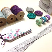 Hexagon Tag & Twine Packaging Kit in Purples and Blues