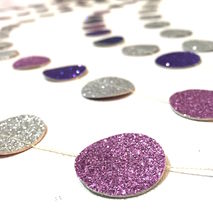 CHIMERA : silver purple blue 14 Foot Glitter Garland