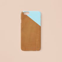 iPhone case - Pastel blue edge wood pattern case non-glossy L22