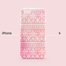 iPhone case - Pastel Pink Coral Aztec Tribal, non-glossy C03