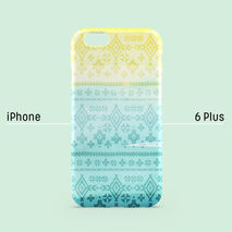 iPhone case - Pastel Blue Yellow Aztec Tribe, non-glossy C04