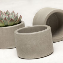Concrete Planter Set - 3 ea. in Natural Grey
