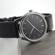 Minimalist Watch with thin stripes Black face Free shipping