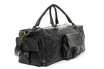 handmade leather carry-on duffel bag - black