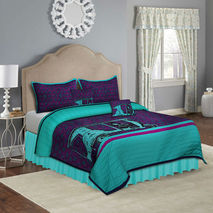 Green Taxi King Size Quilted Bedspread