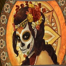 Wall Tapestry/Throw Skull Face Lady