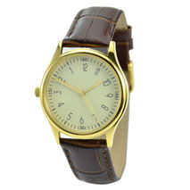 Backwards Watch Small Numbers Gold Free Shipping